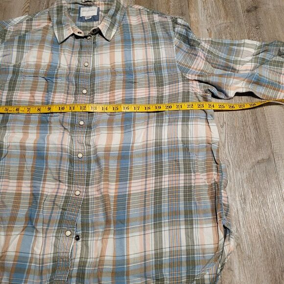 American Eagle Extremely Soft Pearl Snap Flannel Button Up Shirt Women's Size XL - Picture 5 of 6